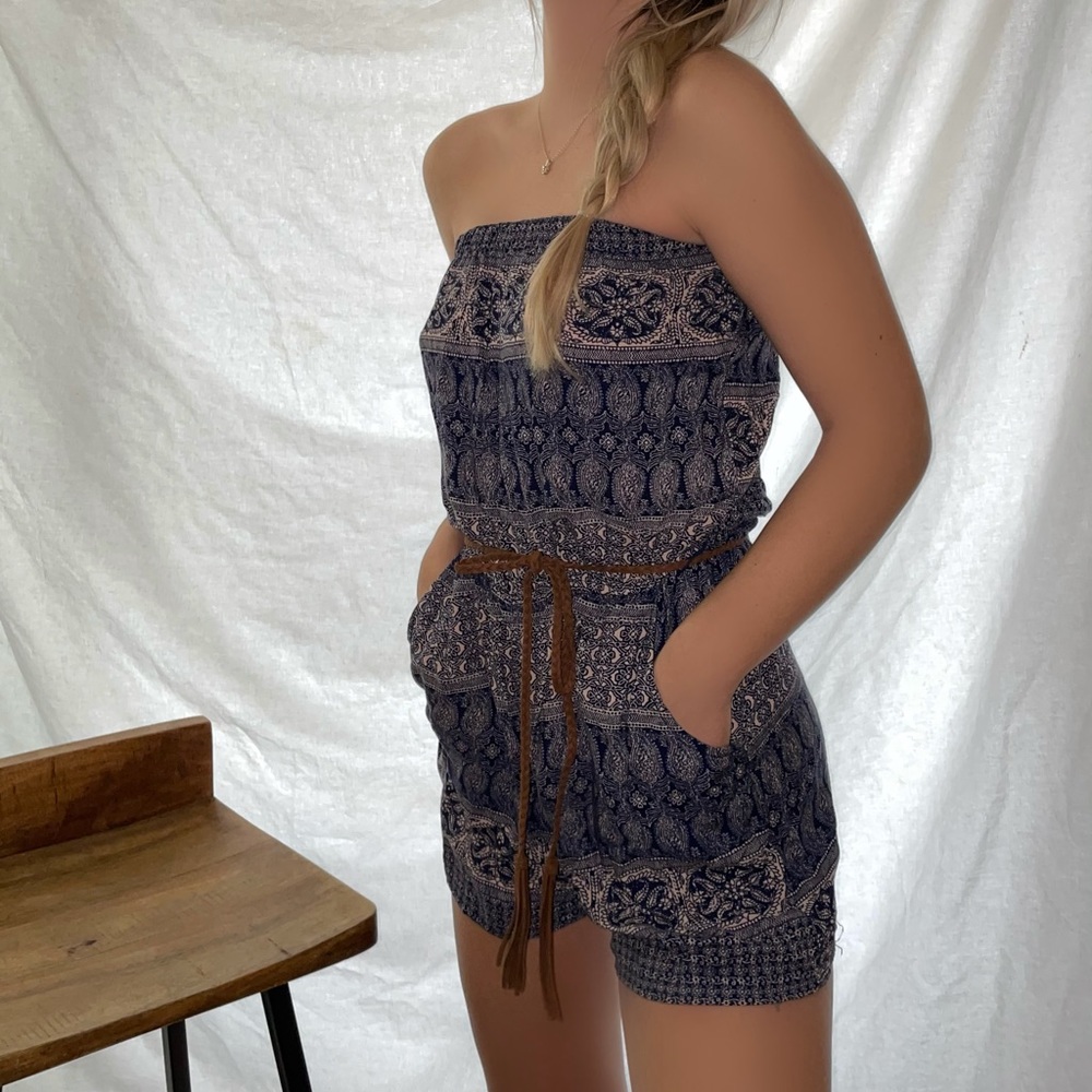 Blue Romper with Pockets!